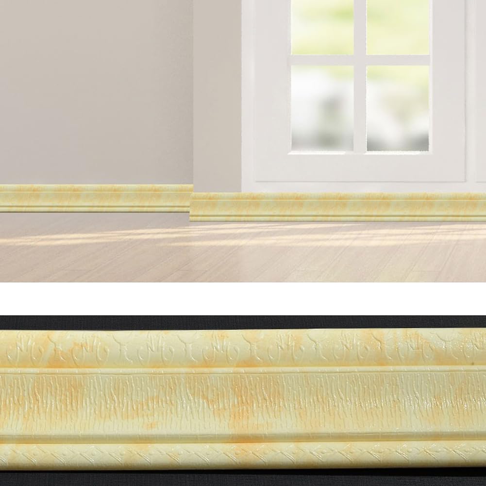 Headboard Beige 2Pcs Wall Edging Trim 2.3M*8Cm,Flexible Foam Molding Trim Self-Adhesive Peel And Stick Wallpaper Border For Walls,Mirror Frame,Baseboard (Beige)