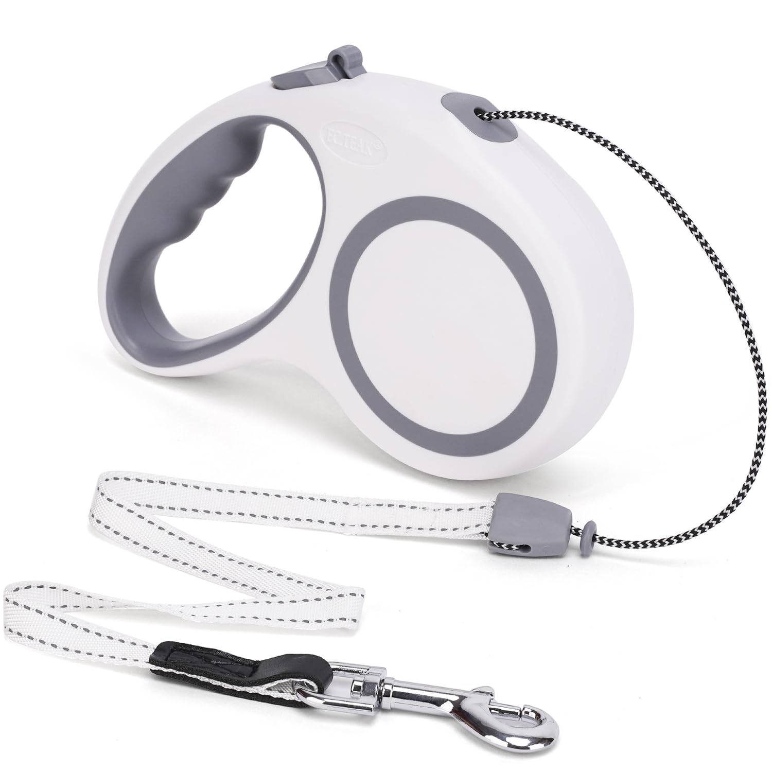Retractable Dog Leash, 30 FT/ 20 FT Dog Walking Leash for Small Medium Large Dogs up to 77 lbs/ 44 lbs, Heavy Duty No Tangle (White, 20 FT (0-44 lbs))
