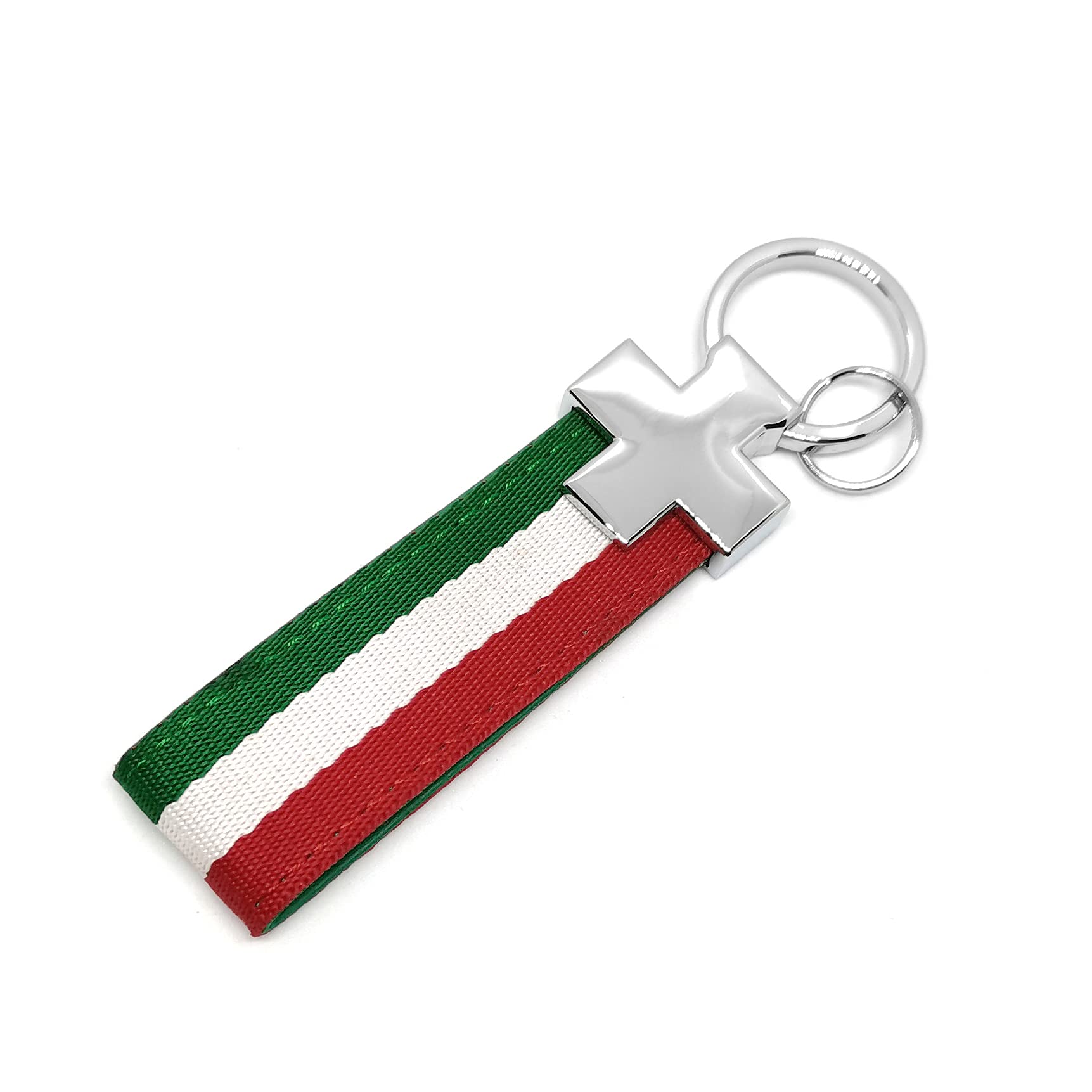 1 Pcs Woven Belt Strap Italy Flag Italian Auto Car Key Ring Vehicle Keychain Interior Accessories 4.72"x0.98"