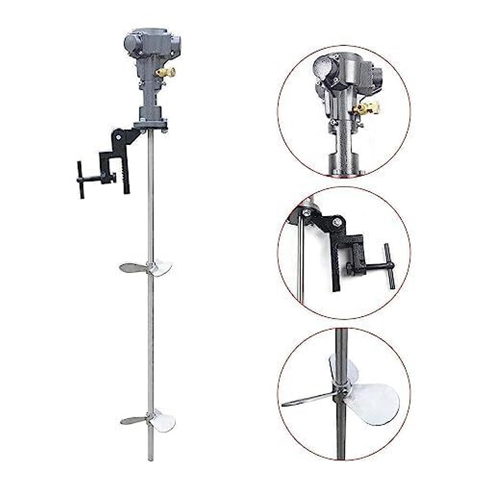 Agitador neumático for mezclador de pintura, mezclador de soporte neumático de 5 gal/20 l, mezclador de elevación automático, mezclador de aire vertical de mesa de acero inoxidable, soporte de máquina