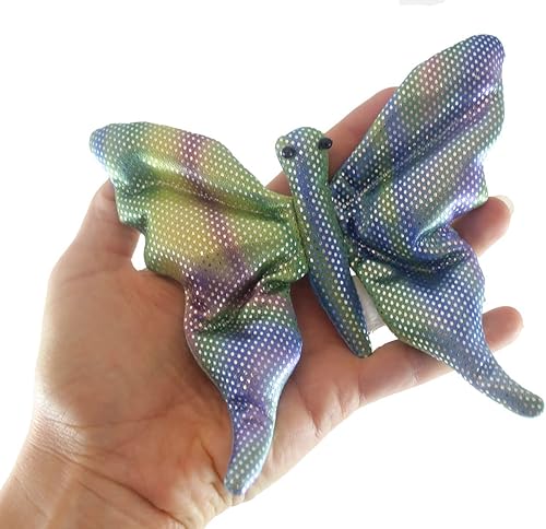 Miniatura 4 de Curious Minds Busy Bags Juego de 3 juguetes de animales rellenos de arena de mariposa  saco de arena pesado con relleno de puf de peluche  purpurina