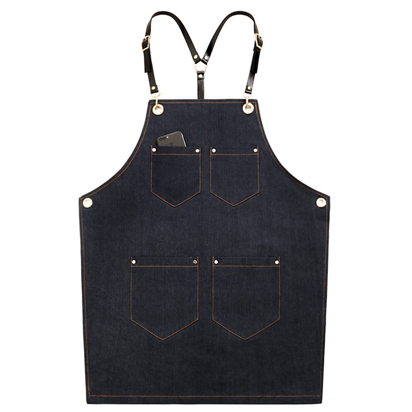 Fartuch szefa kuchni ， Fartuch Denim Bib Fartuch warsztatowy, fartuch narzędziowy, fartuch ciesielski, fartuch roboczy z wytrzymałego płótna warsztatowego, fartuch spawalniczy