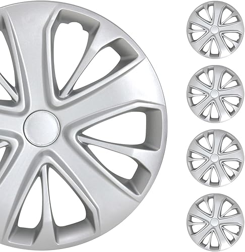 Miniatura 18 de OMAC - Juego de 4 tapas de cubo ABS gris plateado de 16 pulgadas, tapas para Rines 16, fundas de rueda premium de 16 pulgadas, juego de fundas