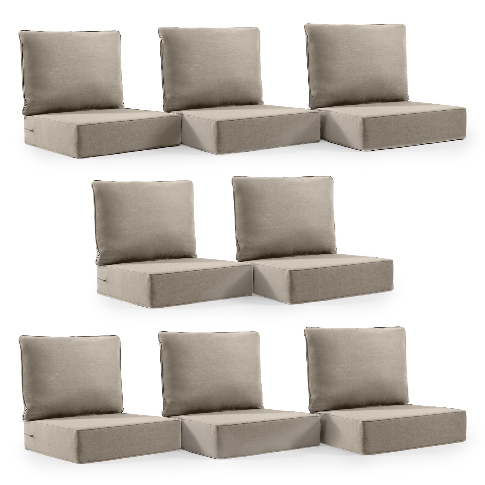 Outdoor Cushion Set for Furniture patio furniture,UV Resistant,Waterproof outdoor cushion set - 6 Inch thick foam garden cushions– 24x24 Inch Patio