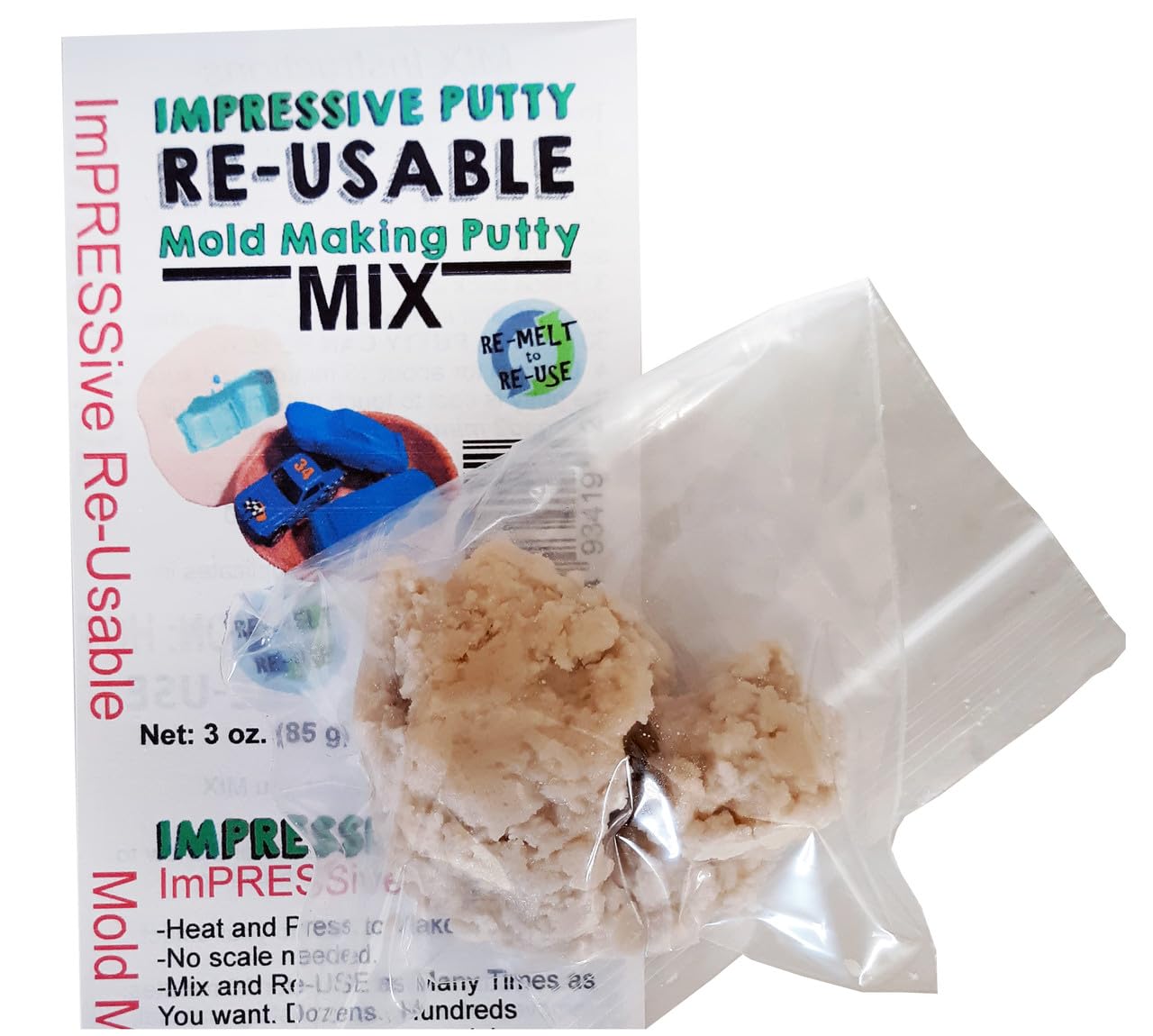 Impressive Re-Usable Mold Making Putty Mix 3 oz. Grey