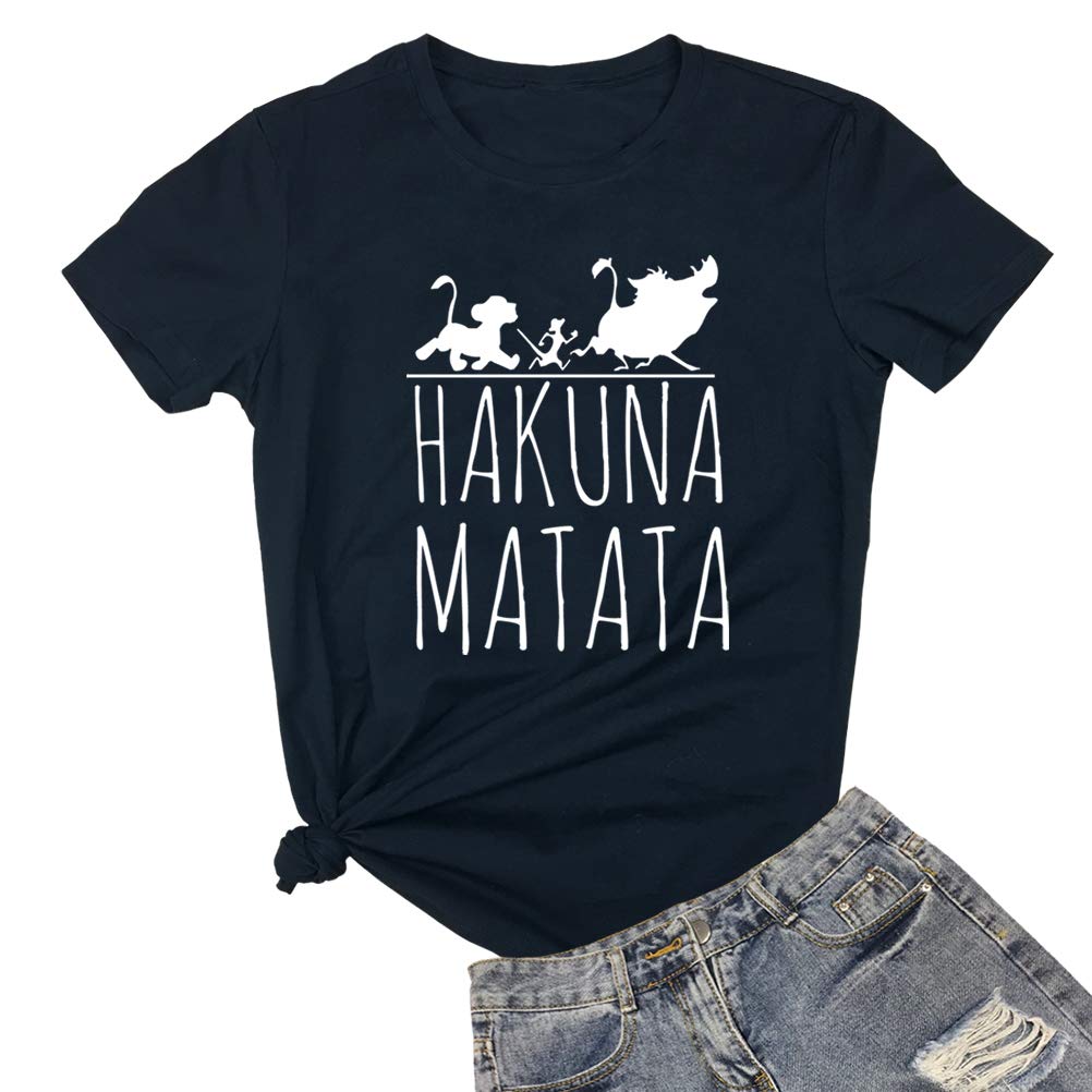 LOOKFACE Womens Hakuna Graphic Printed Tshirts Cute Funny Tees