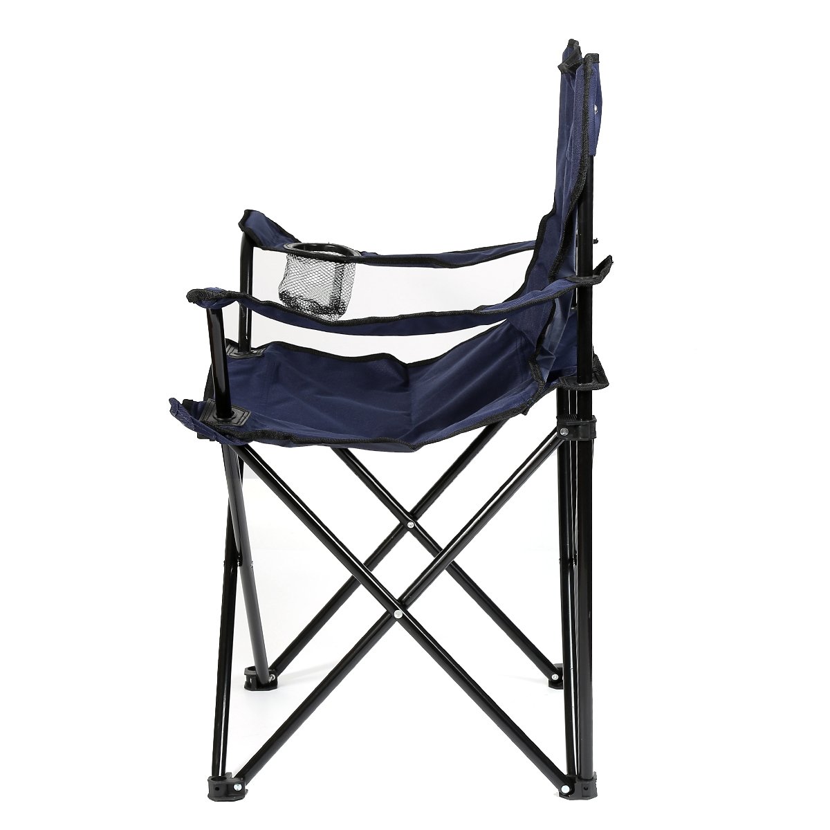 Kevo Chaise de Camping - Chaise de Camping Pliante Convenant aux Festivals, à la Plage, au Camping, à la pêche, etc. Porte-gobelet dans l'accoudoir - Bleu marine-2PC
