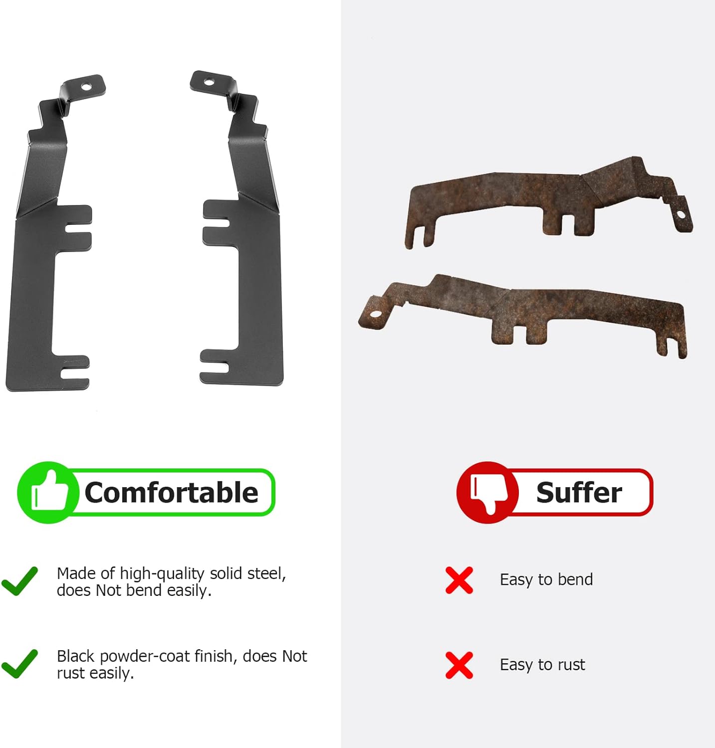 WeiSen Hood Hinge Ditch Light Mounting Brackets for 3 Inch Offroad LED Pod Work Light Compatible with Chevy Silverado 2500HD 3500HD 2015-2019, Fit GMC Sierra 2500HD 3500HD 2015-2019