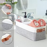 Vista 76 de OrganiHaus Narrow Storage Bins 15x06in, Small Closet Bins for Shelves, Bathroom Storage Baskets for Shelves, Narrow Baskets, Fabric Organizer with