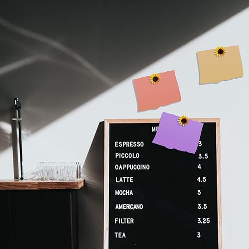 Miniatura 4 de 40 pines de girasol para pulgar, tachuelas decorativas de corcho con flores para tablón de anuncios, fotos, mapas de pared y otras oficinas,