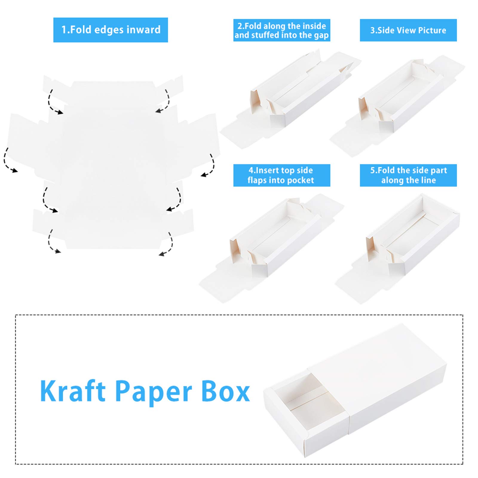 10 Boîtes à Tiroirs Papier Kraft BENECREAT 20x15x3cm - Emballage Cadeaux Savon Bijoux