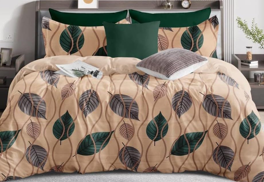 Image of The Royal King Collection 350 TC King Size Bedsheet with 2 King Size Pillow Covers| Beautiful Designer Flat Sheet | Luxury Soft Sheet (3pcs Set) |108x108 inches. (Multicolor-6608)