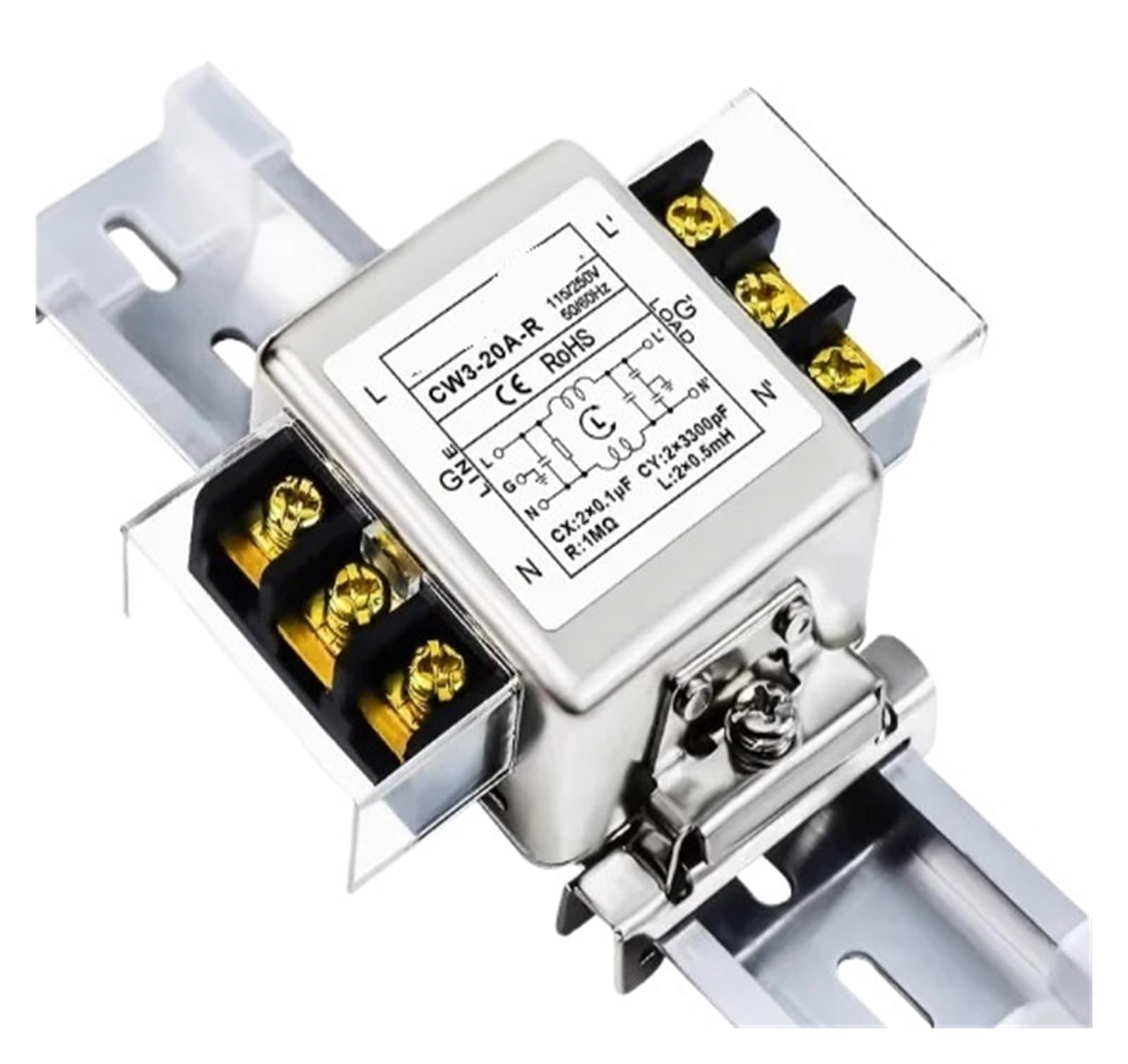 MBPAIHOP CW3-20A-R anti-interference AC 220C power filter circuit audio purifier dual terminal desktop rail type