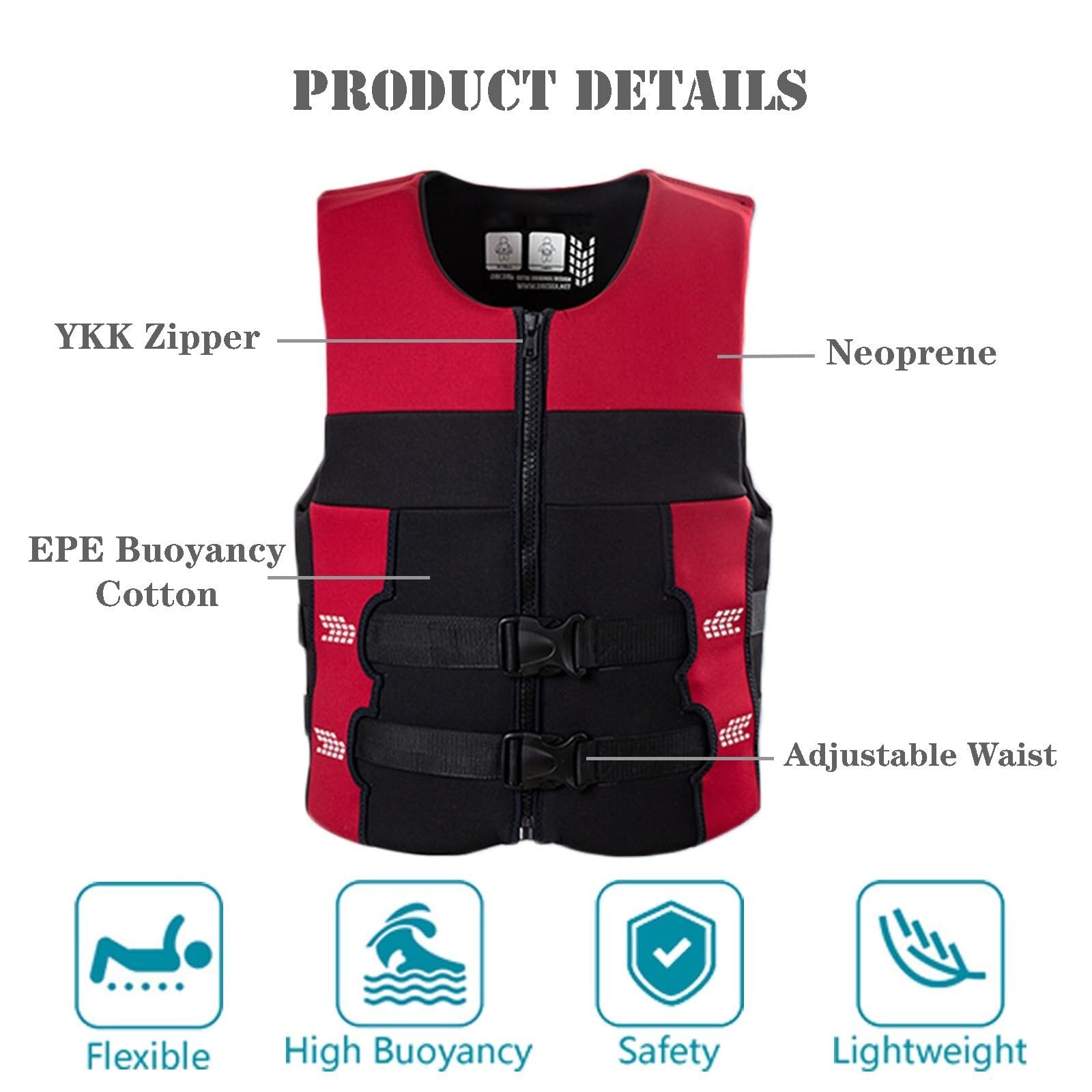 River Vest Senza Maniche Alta Galleggiabilità con Comfort Neoprene per Pesca Mosca Trota Fiume Uso