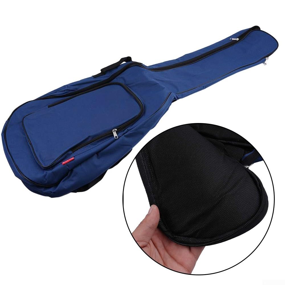 Custodia imbottita per chitarre acustiche e classiche da 104 cm, in nylon Oxford resistente all'acqua, con imbottitura spessa e fodera morbida, compatibile (blu)