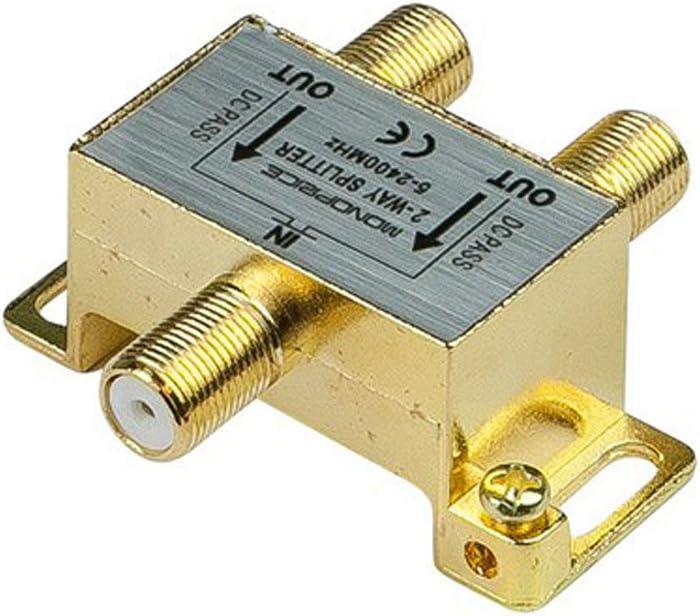 Monoprice 110013 Premium 2-Way Coax Cable Splitter F-Type Screw for Video VCR Cable TV Antenna (110013) : Electronics