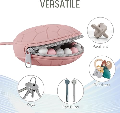 Miniatura 2 de Paquete de 2 fundas de silicona para chupón, sin BPA, soporte de silicona para bebés recién nacidos para niños y niñas, funda portátil de silicona
