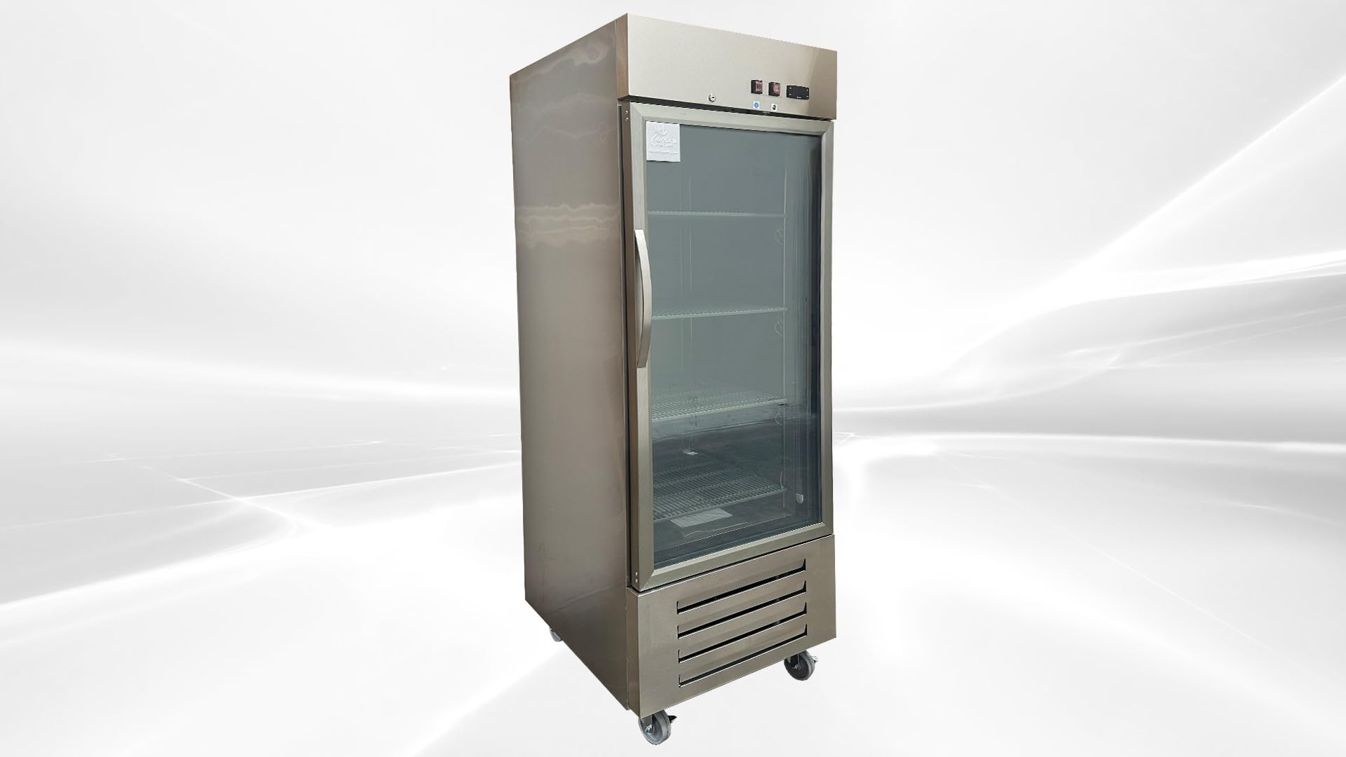 Commercial Glass Door Freezer, 17.79 cu ft, Stainless Steel, Digital Temperature Control, 4 Shelves, Auto Defrost CD-29FG-1