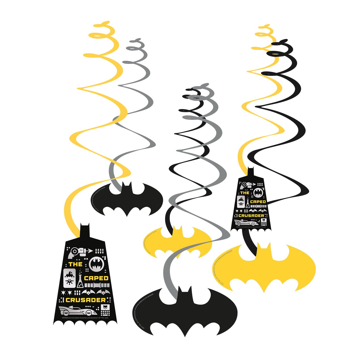 Amscan 9915095 - Batman Kids Birthday Party Hanging Swirl Decorations - 6 Pack