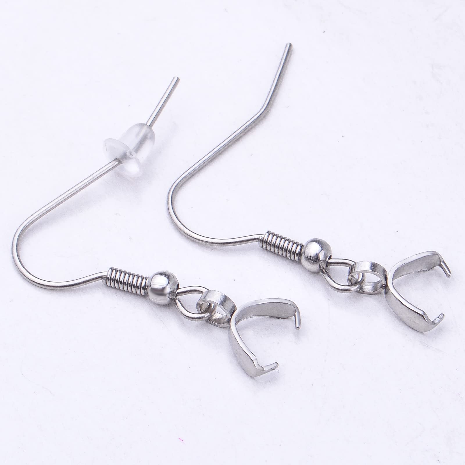 Ohrringhaken Mit Silikon-Verschlüssen – 400 Stück Aus Edelstahl Für DIY-Schmuck