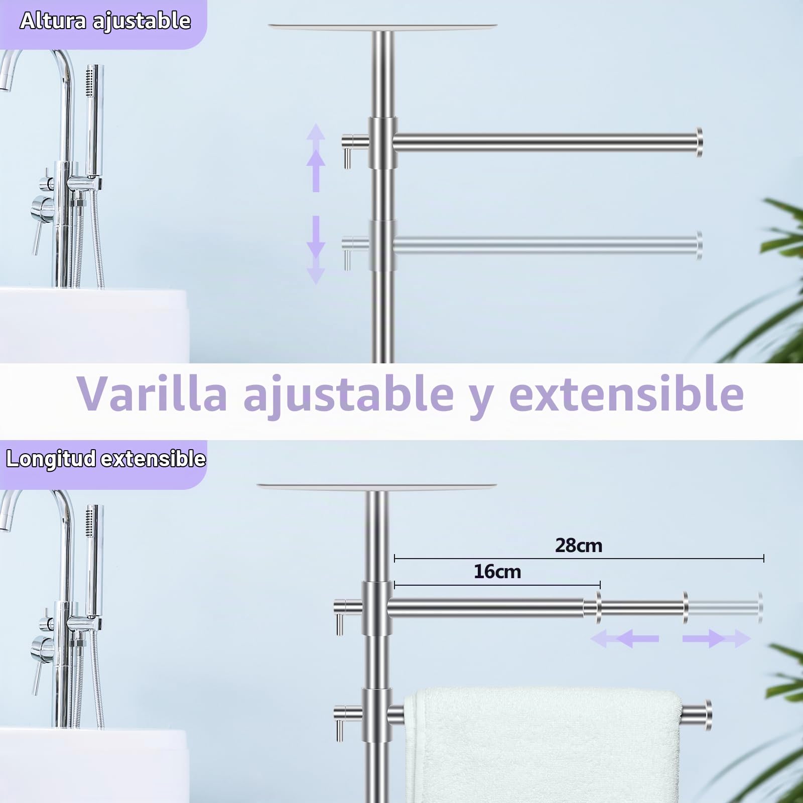 Alyvisun Toalleros de Baño de Pie, Porta Toallas Autónomo