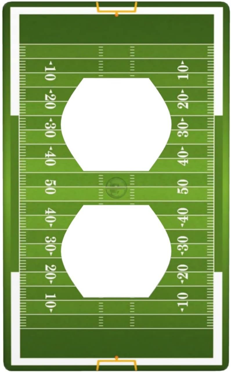 Football Field Single Duplex Light Switch Plate Cover Decor Outlet Wall Plate Cover For Home Bedroom Kitchen Decorative 4.5 * 2.76 Inches Standard Size