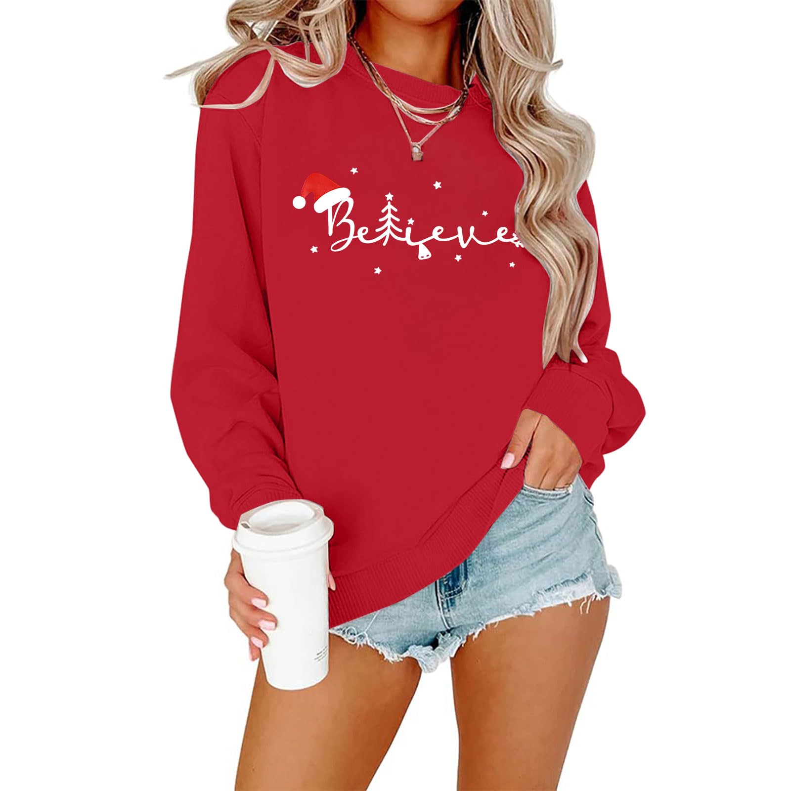 Christmas Sweatshirt Women Out Here Looking Like A Snack Shirt Farm Christmas Tree Pullover Casual Xmas Holiday Top