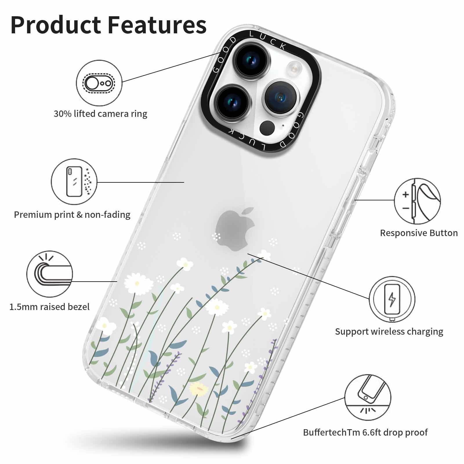 Coiwxmoi 2er Set Blumen Handyhüllen Für IPhone 12 Pro Max – Durchsichtige, Stoßfeste TPU Schutzhülle Mit ästhetischem Muster Für Mädchen & Frauen