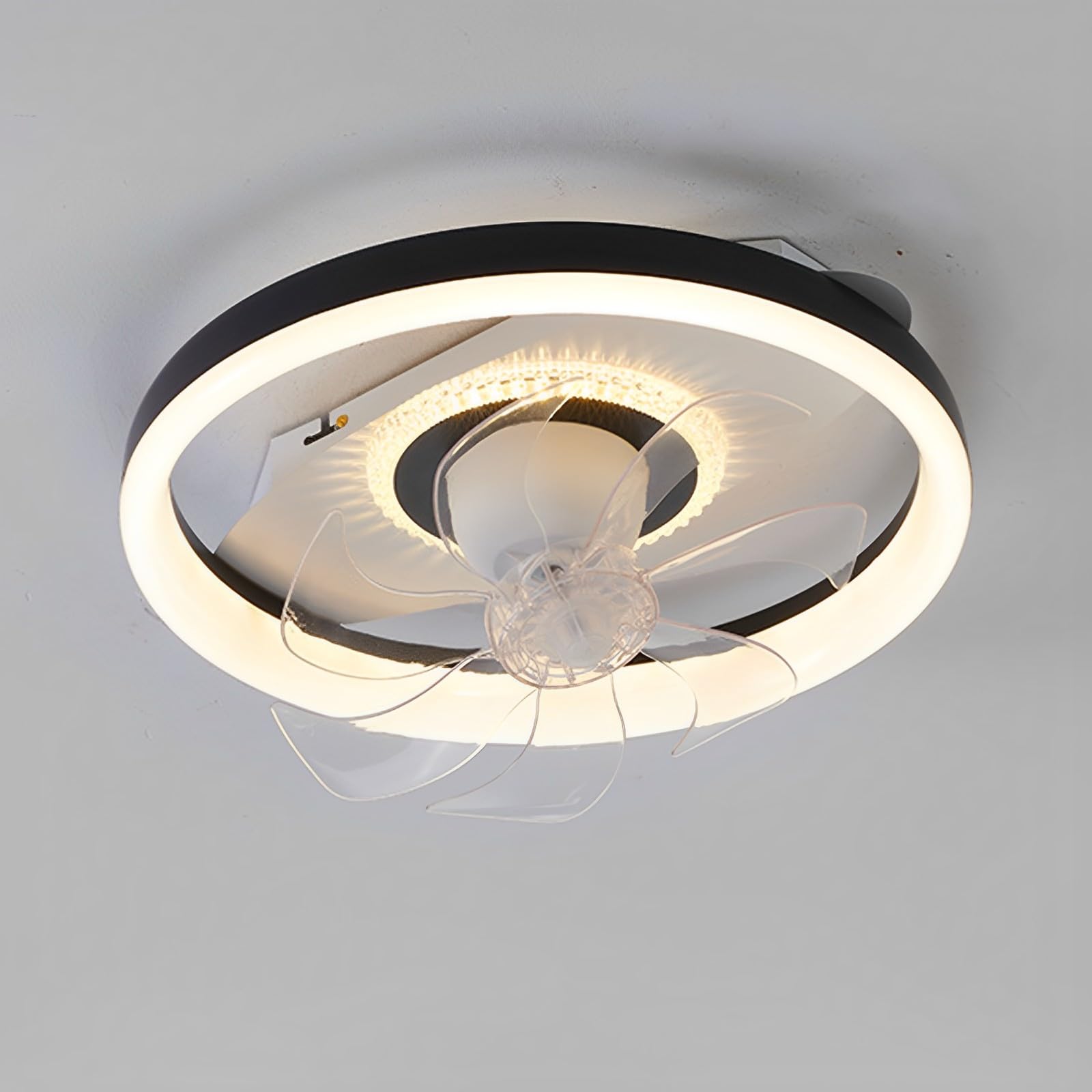 SXDMOUBK Kids Mute Ceiling Fans with Lights Remote Dimmable LED Light 6 Speeds Timing Fan Bedroom Dining Room Lighting