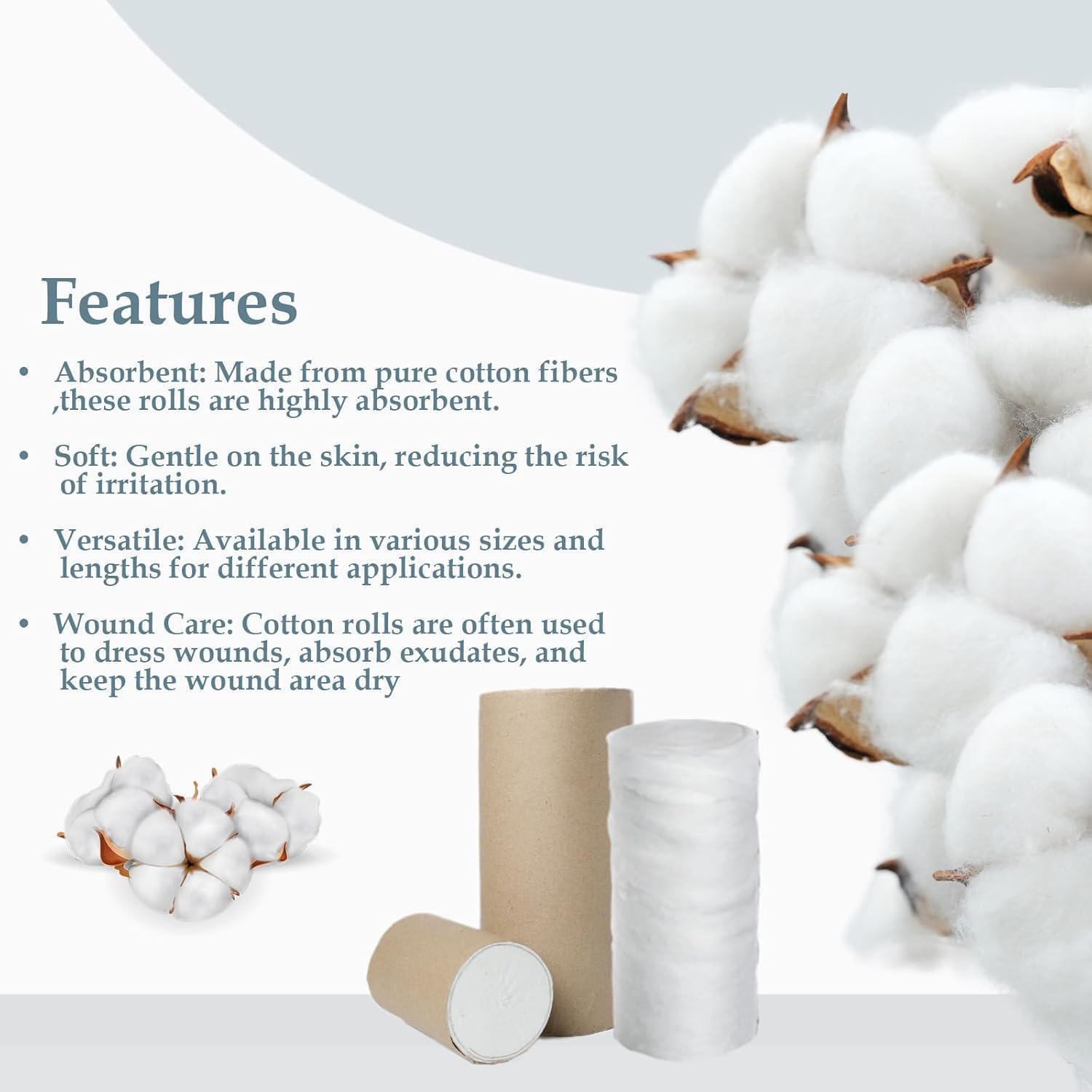 Absorbent Cotton Roll 200g 100% Pure Soft Cotton For Medical,First Aid Personal Care usfor Baby Care, Beauty Care and Multipurpose (200 Gram) 2