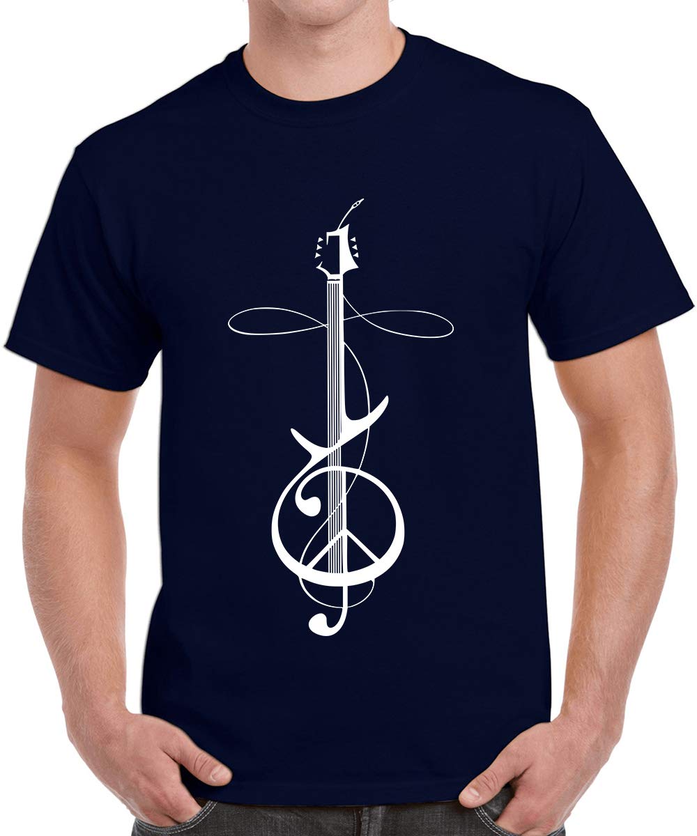 caseria Men's Cotton Printed T-Shirt -Peace Guitar | 100% Cotton | Half Sleeves | Regular Fit | Printed | Round Neck | Graphic T Shirt-picture-54