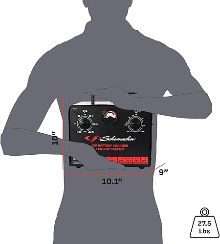 Vista 7 de Schumacher Electric Cargador de batería controlado por tiempo de 6 V/12 V y arrancador del motor - Cargador controlado de precisión con temporizador