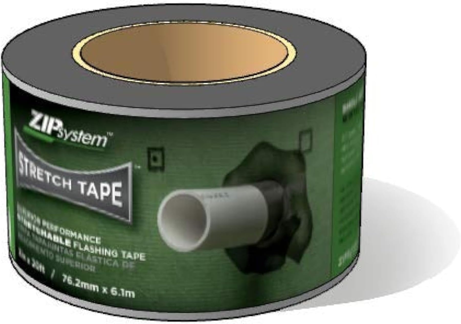 ZIP System Stretch Tape - Flexible Adhesive Flashing - Advanced Acrylic Adhesion - for Sealing Around Curves, Corners, Windows & Doors - Professional-Grade - Weather Protection - 3" x 20' Roll