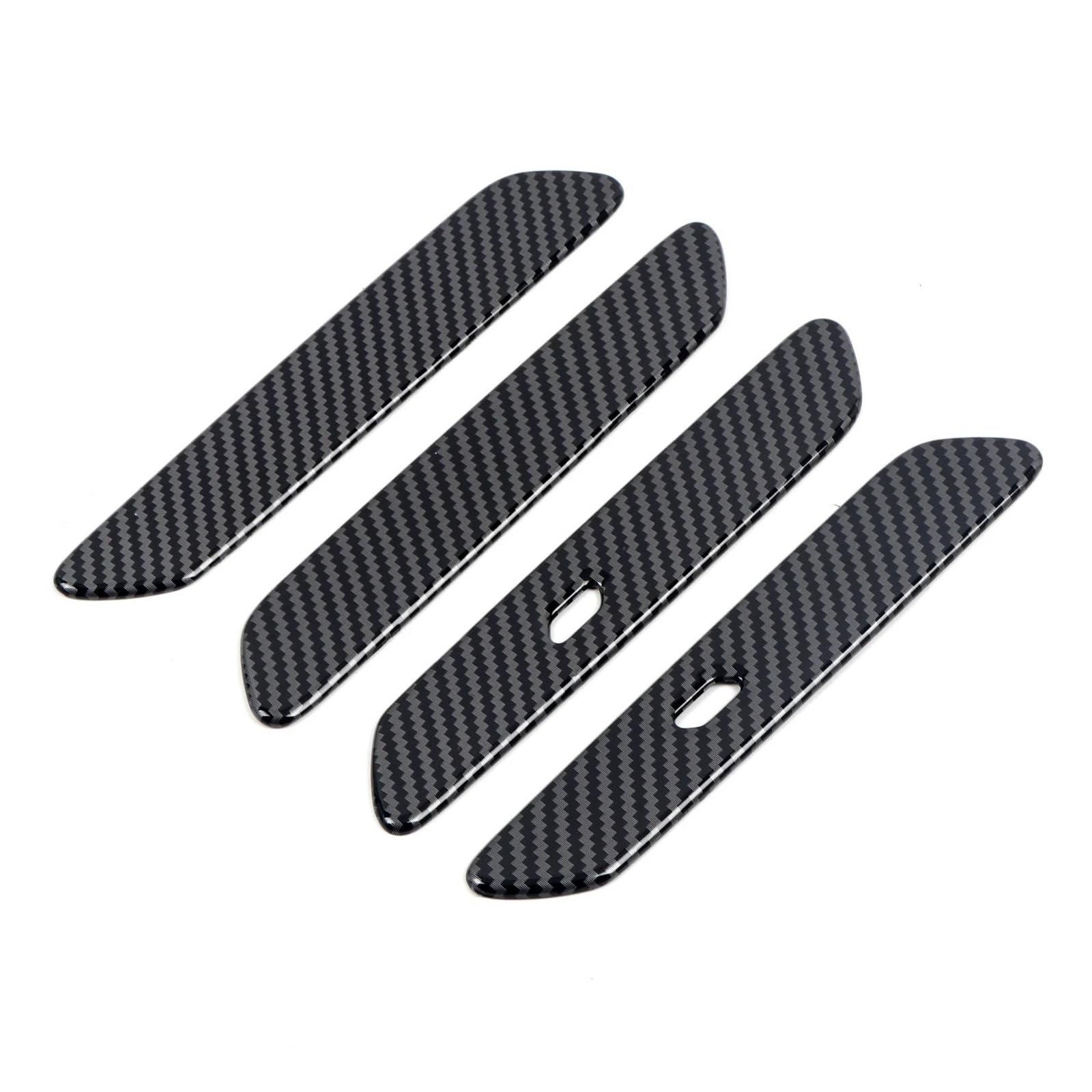 CAVINBDZ for Kia EV6 2022 2023 2024 4pcs Carbon Fiber Grain Exterior Door Handles Cover Trim
