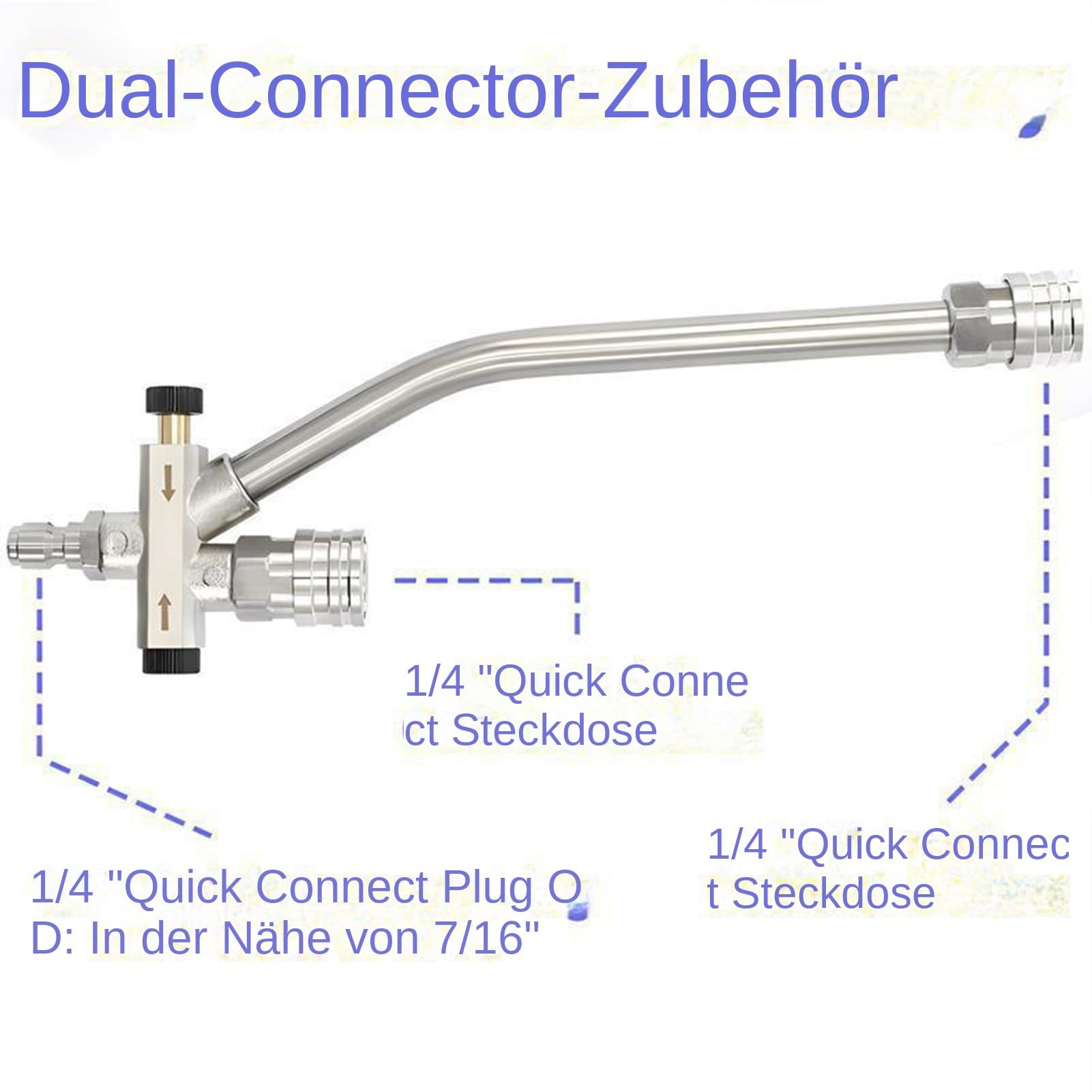 Lanza Espumadora Para Hidrolimpiadora Conector Para Canón De Espuma | Accesorio Con Conector Y Cabezal Doble Para Lavado De Coches Jardín Casa Y Exteriores