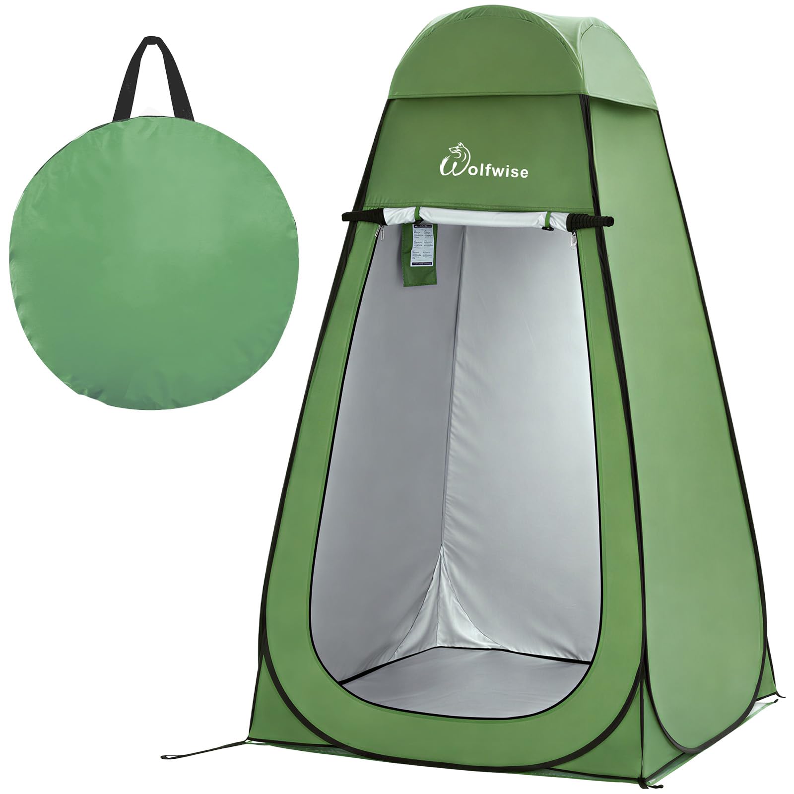 WolfWise PRO Pop Up Shower Tent with Silver Coated, Floor and Rain Fly