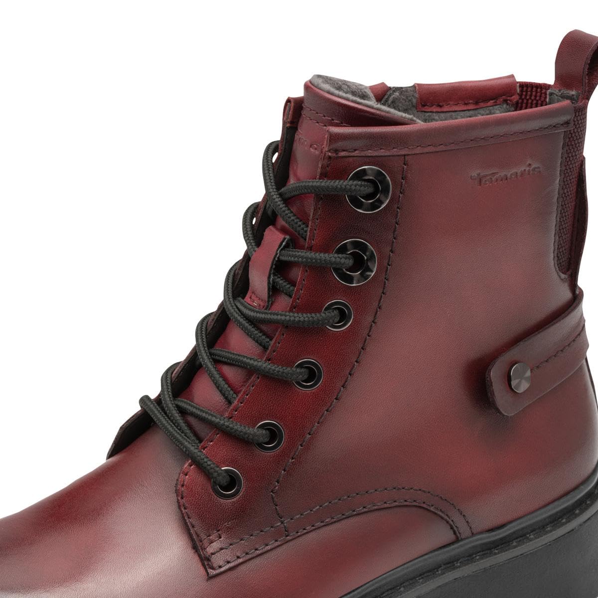 Tamaris Kobiety Tamaris Comfort Lace Boot FlatBut do środka łydki