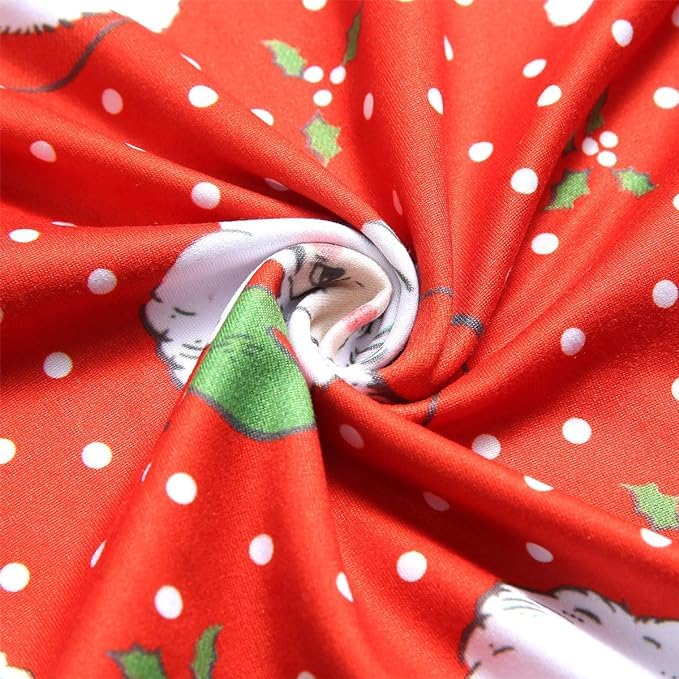 Girls' Christmas Nightgown Soft Cotton Santa Claus Sleepwear Red3