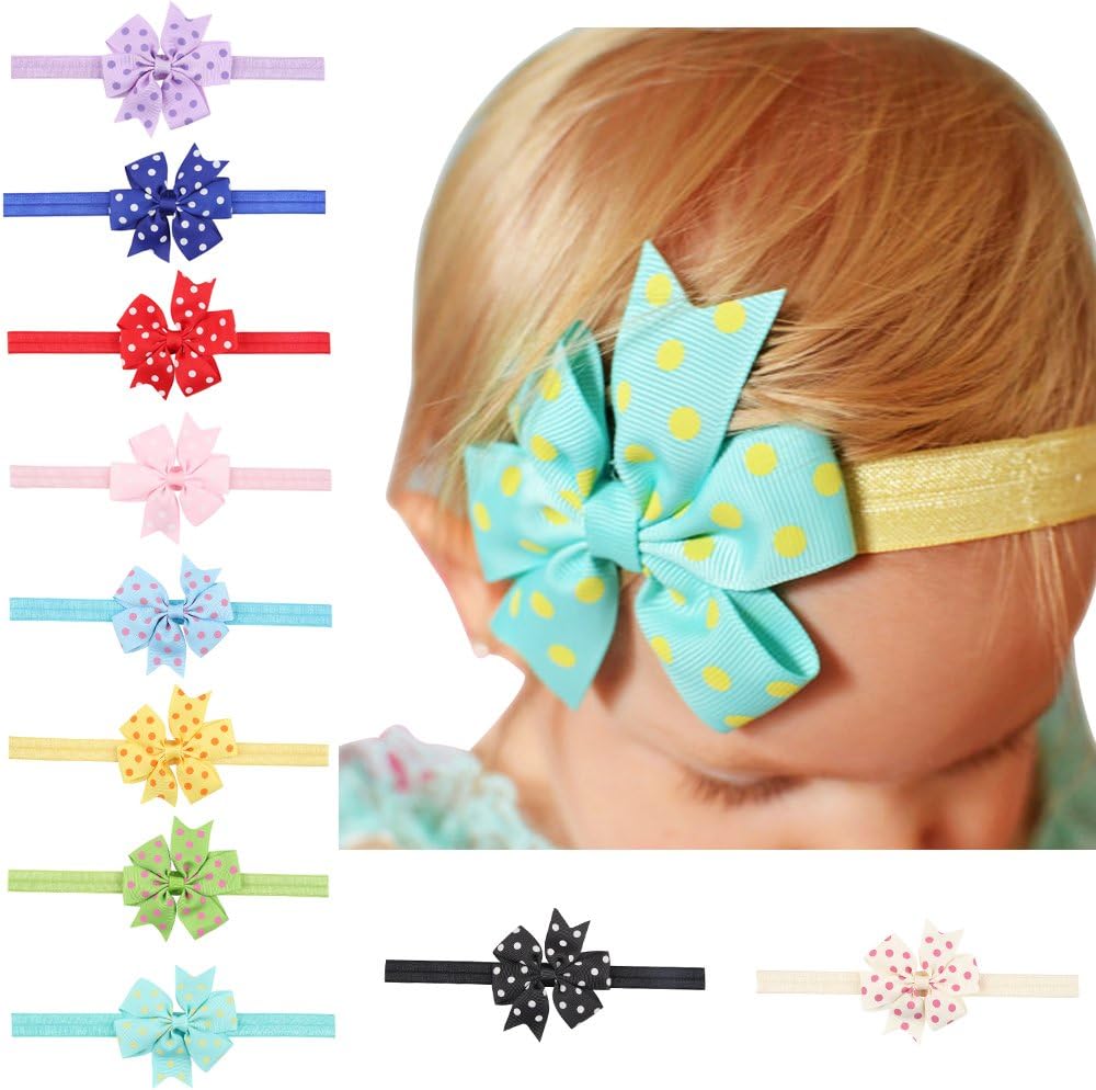 Little Butterfly Baby Hair Bows Headbands (Cyan)