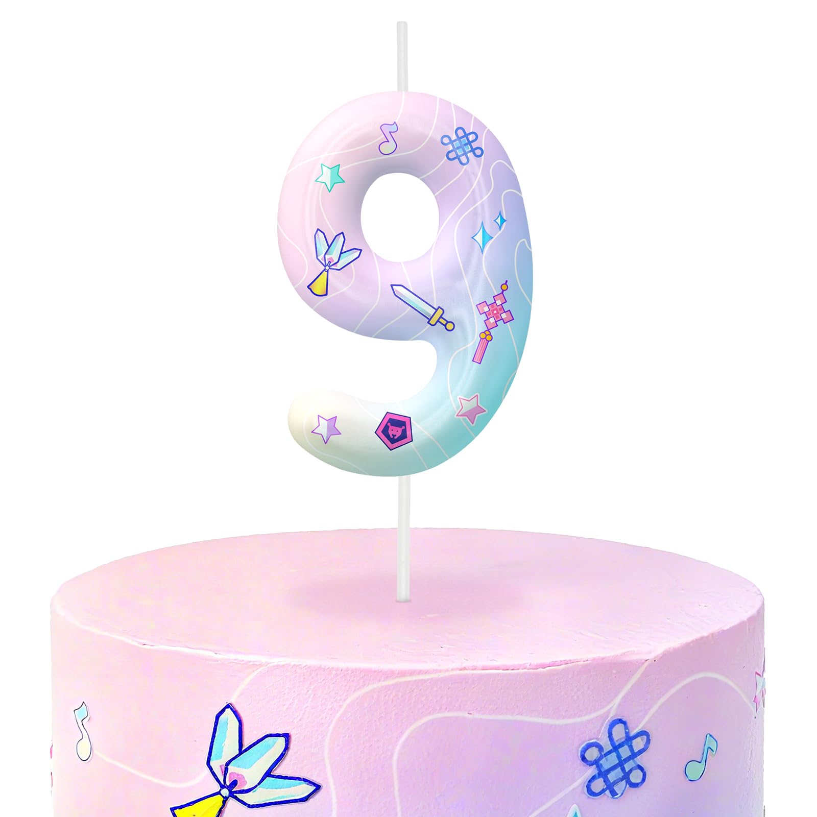 Kpop Number 9 Birthday Candles for Birthday Decorations and Cake Topper