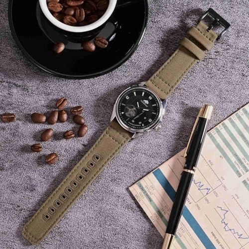 Bracelet de montre en canvas à libération rapide avec boucle en acier brossé