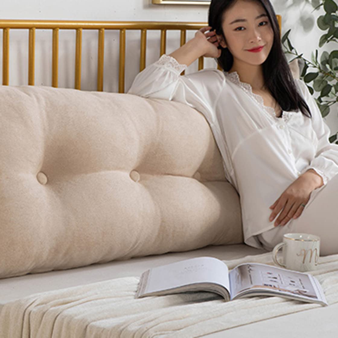 Amazon｜背もたれ クッション 長方形 ベッド ロング 大きい 低反発