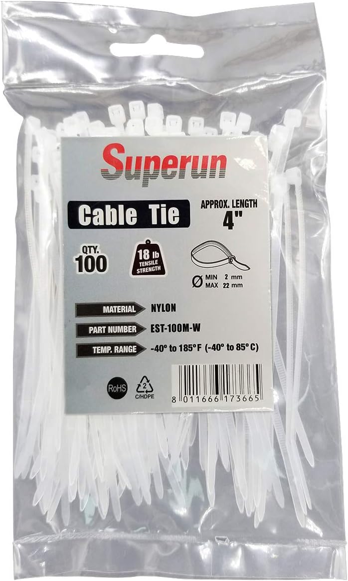 Buy Superun Clear Zip Ties 4 Inch, 18 Lbs Tensile Strength Wire Ties