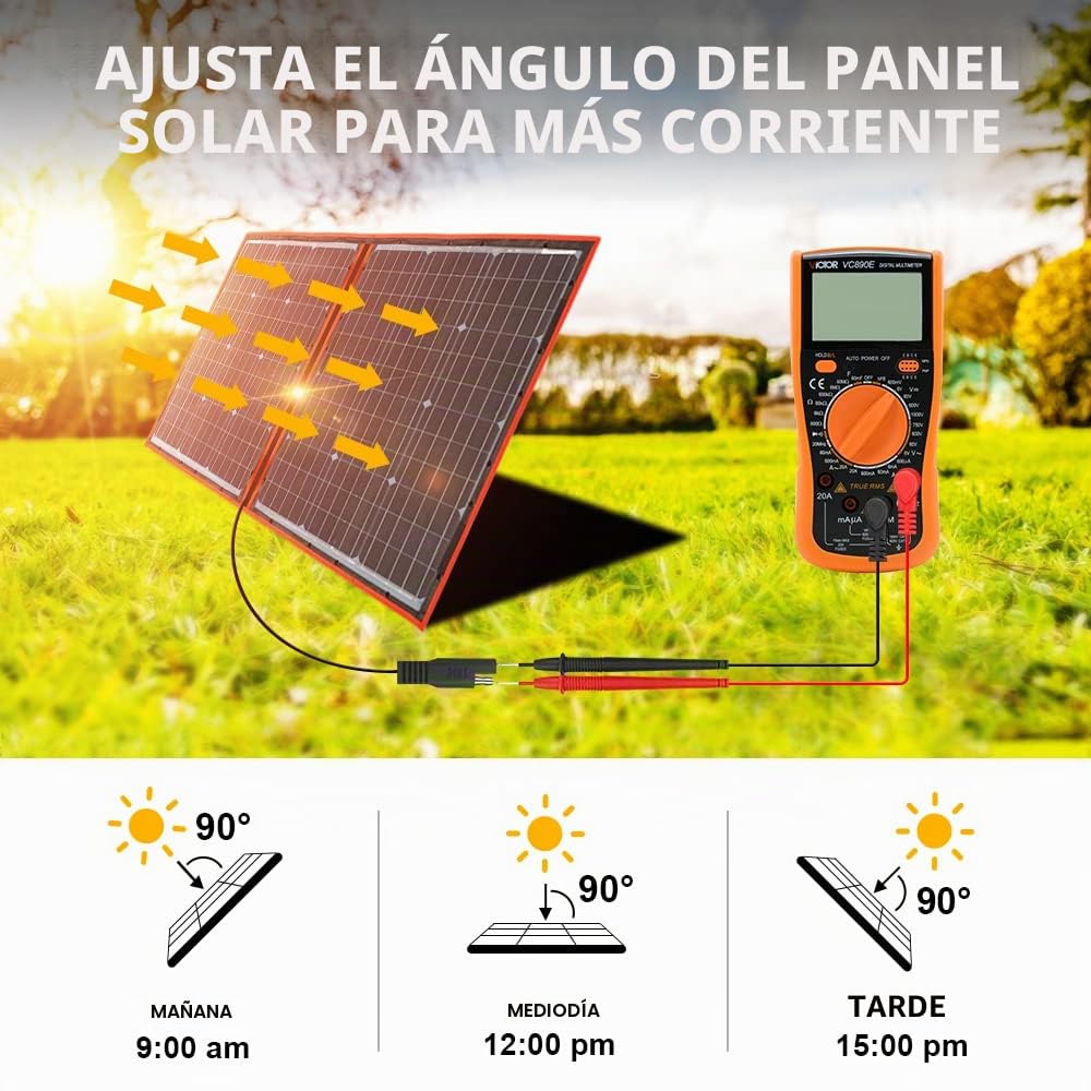 DOKIO Panel Solar Portátil Plegable 300W 18V Kit monocristalino, incluye controlador de carga solar y cable PV para batería de coche de 12V