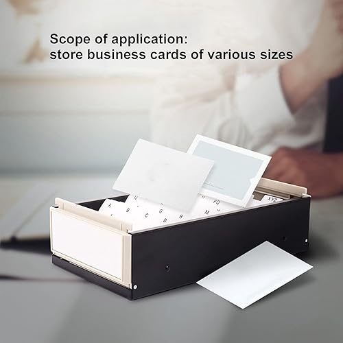 Miniatura 2 de Estuche organizador de tarjetas de visita, tarjetero para escritorio, tarjetero de índice azul, de gran capacidad, para tarjetas de crédito, caja de