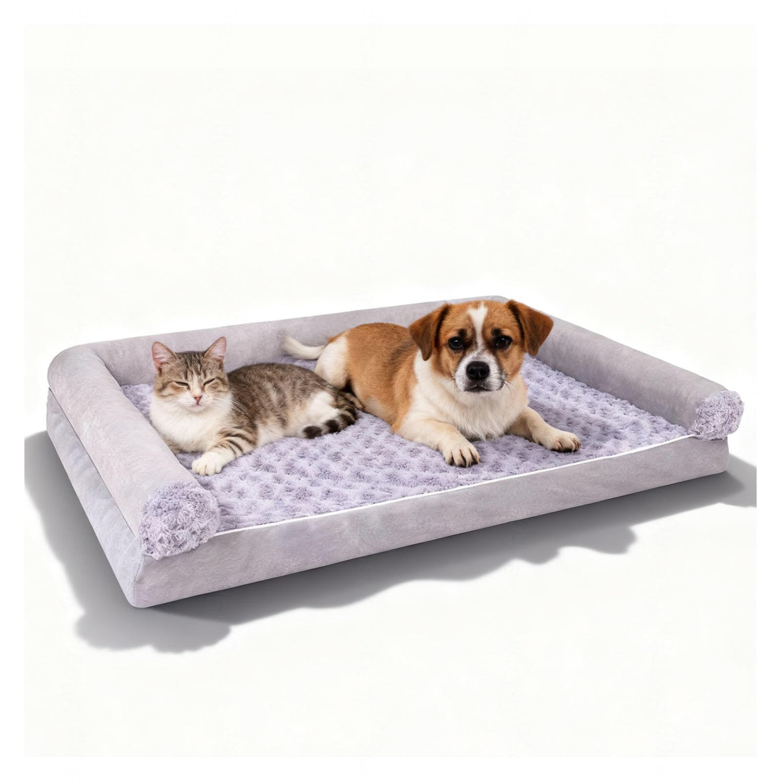 Cama Viscoelastica para Perros con Espuma Viscoelástica, Camas para Perros Cojín Extraíble Y Lavable, Fondo Antideslizante, Dog Bed,L（75 * 50 * 15cm）
