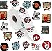 500 Pcs Rock Sticker Aesthetic Round Seal Label Self-Adhesive Stickers for Christmas Halloween Party Decoration for Scrapbooking Envelopes Water Bottles(Fashion Pattern 10)