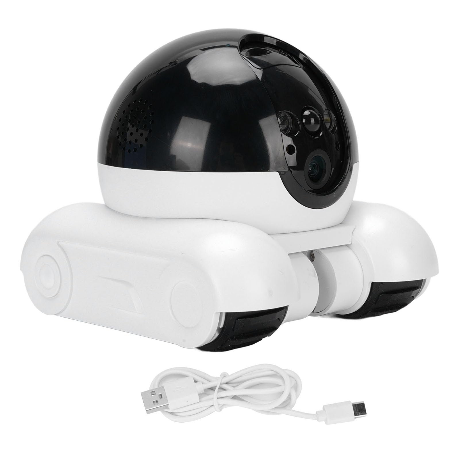 VBESTLIFE Robot Camera 1080p Lente Dual, Cámara de Seguridad de Mascotas Móviles con Conversación de 2 Vías, Visión Nocturna, 5200 MAh, Control de Aplicaciones para Gatos, Perros, bebé (32G 200W)