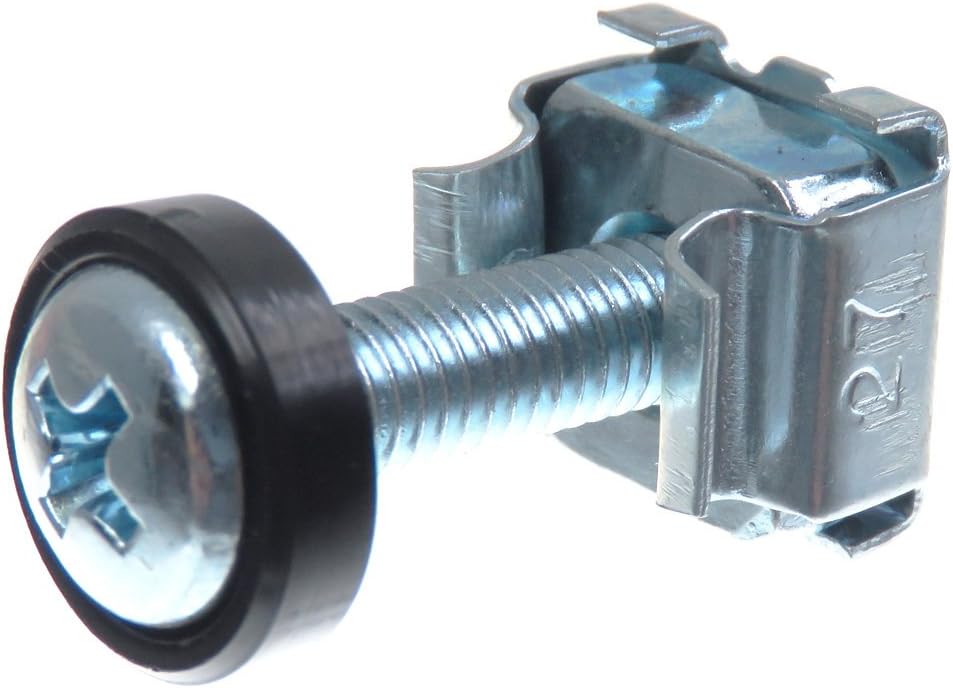 SECCARO Cage Nuts M5 in Set, for Rack mounting, Galvanized Steel, 20 mm Screw with Phillips (PH), Washer, 20 Pieces