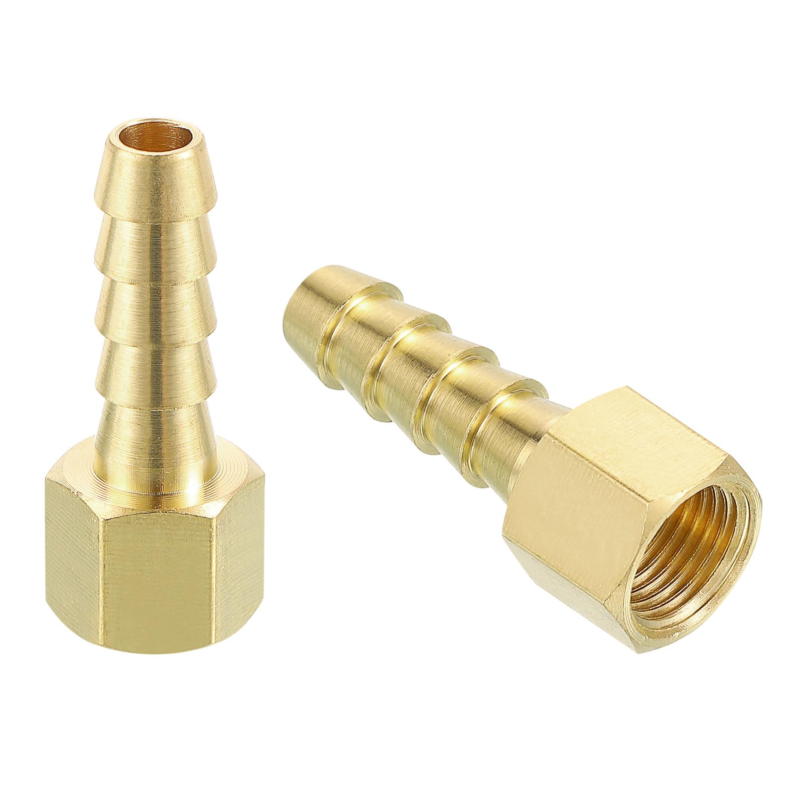 QUARKZMAN 2pz Raccordo a Barbetta in Ottone, 1/4" Barbetta x 1/8" Npt Femmina Raccordo per Tubi in Ottone per Collegare Tubi Dispositivi Meccanici Attrezzature Idrauliche